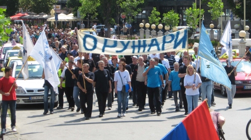 Protest oružara u Kragujevcu / Foto: Biljana Nenković