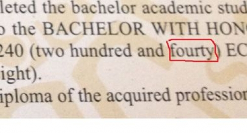 Diploma sa greškom...