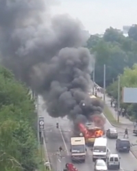 Zapaljeni autobus Lvov