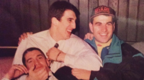 Proslava 21. rođendana: Aleksandar Golubović, Milorad Ulemek Legija i Kristijanov otac Srboljub 1993. godine