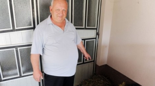 Ivica Babojelić pokazuje mesto gde je ježica na svet donela preslatke ježiće