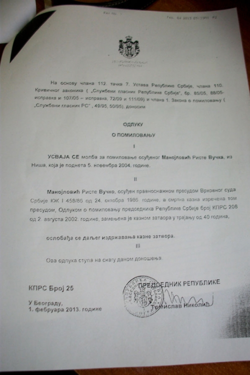 Odluka o pomilovanju