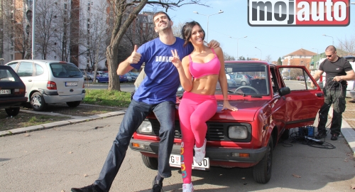 Stanija i Borković na snimanju reklame za mojauto.rs | Foto: 