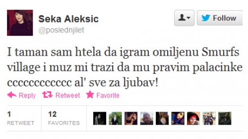Seka Aleksić tvit