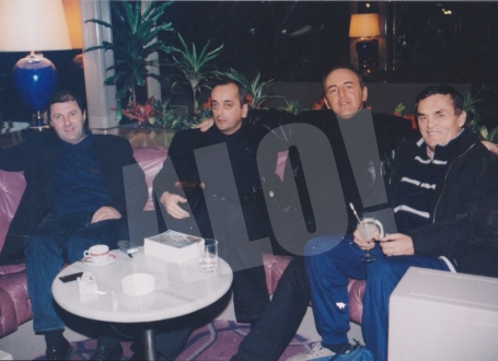 Sleva nadesno:  Dragan Garić (ubijen),  Milenko Mandić (ubijen), Željko Ražnatović (ubijen)  i Ljubomir Mihajlović  (izbegao ubi