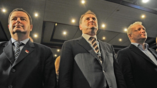 Čovek za sva vremena:  Vlahović sa Dačićem  i Dinkićem