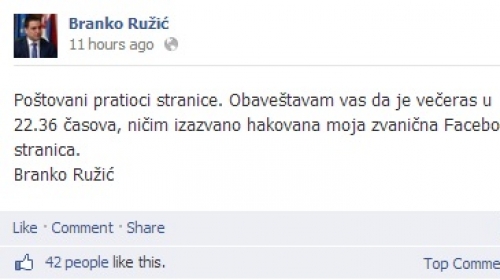 Opravdanje: Ružićev post na fejsbuku