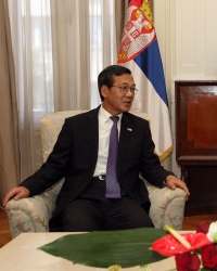 Predsednik Srbije Tomislav Nikolic primio je u oprostajnu posetu ambasadora Japana u Srbiji Masafumi Kurokija