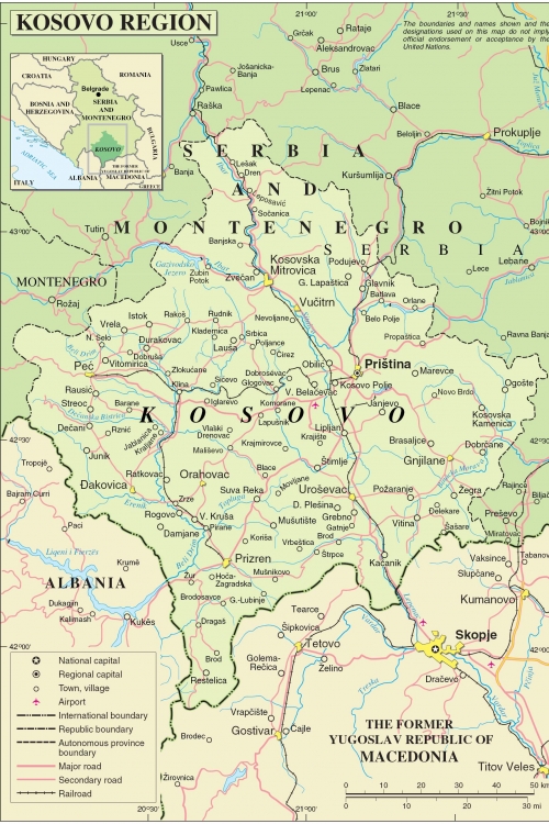 Kosovo, mapa