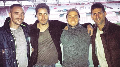 Na stadionu Serveta: Troicki, Stilitano,  Marković i Đoković