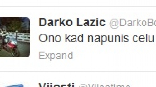Tvit koji je nstao: Darko Lazić