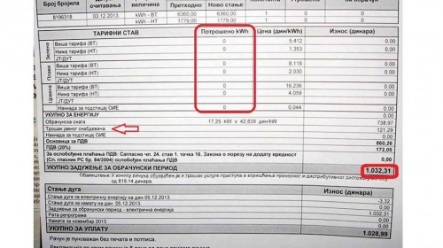 Kliknite na fotografiju za uvećanje, mada vam i tri puta veći ovaj račun neće biti jasniji