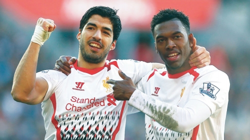 Prijatelji?: Urugvajac i  Englez u dresu Liverpula