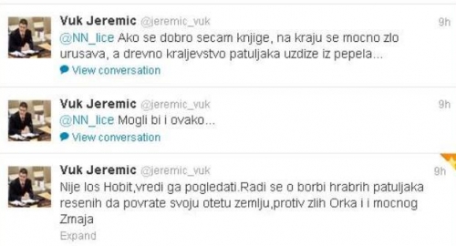 Jeremić tvitovao o