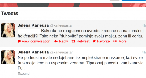 Piše, pa briše! : Tvit JK