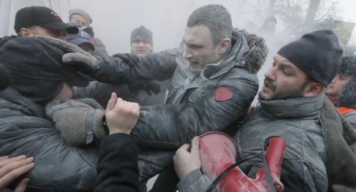 Vitalij Kličko na protestima / Foto: AP | Foto: 