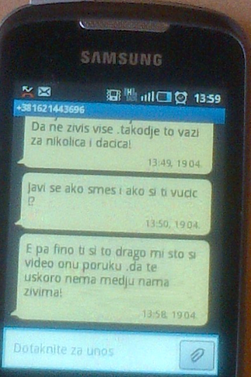 sms pretnje smrću, Aleksandar Vučić