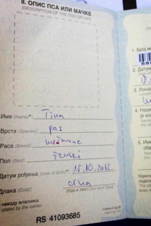Tina je dobila i pasoš
