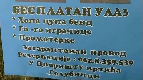 Najava velike žurke