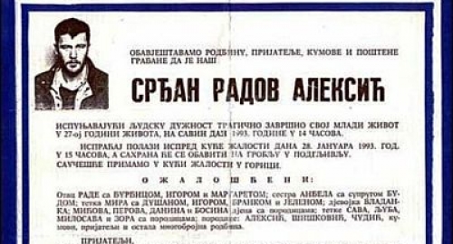 Ispunjavajući svoju ljudsku dužnost tragično je završio svoj mladi život: Umrlica Srđana Aleksića