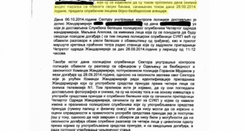 Izveštaj o izvršenim proverama po zahtevu Prvog OJT u Beogradu: | Foto: 