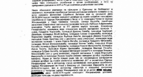 Izveštaj o izvršenim proverama po zahtevu Prvog OJT u Beogradu: | Foto: 