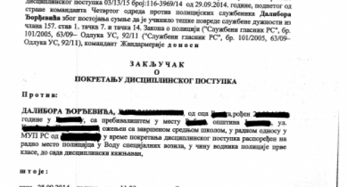 Zaključci o pokretanju disciplinskog postupka: | Foto: 