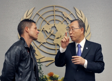 Feliks Baumgartner i Ban Ki Mun