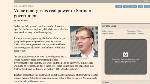 Vučić ne sajtu Financial Tomes-a