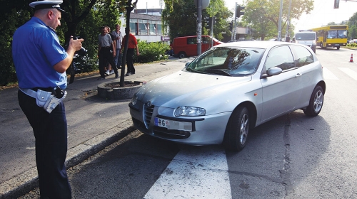 Bajkovićev automobil  posle udesa